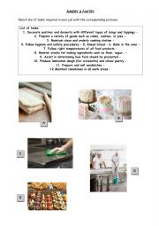 English Worksheet: Tasks in bakery and pastry 