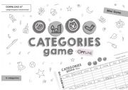 English Worksheet: category game