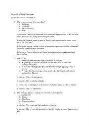 English Worksheet: Basic Literature Quizzes chapters 1-10 (with answers)