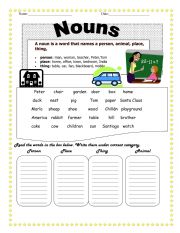English Worksheet: nouns