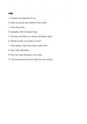 English Worksheet: Noun correction exercises