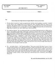 English Worksheet: END TERM 3 TEST 1ST FORM