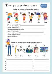 English Worksheet: The posssesive case