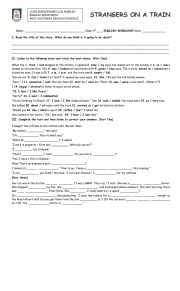 English Worksheet: STRANGERS ON A TRAIN