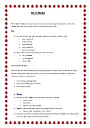 English Worksheet: Do-Make
