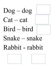 English Worksheet: Pets for kindergarten