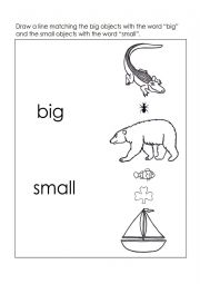 English Worksheet: Big and Small