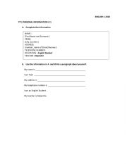 English Worksheet: PERSONAL INFO