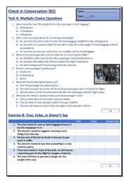 English Worksheet: Airport Check In Conversation (B2 Intermediate)