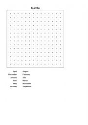 English Worksheet: Months