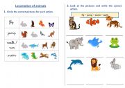 LOCOMOTION OF ANIMALS - FIRST GRADE