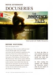 English Worksheet: Docuseries session: The innocence project