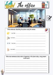 English Worksheet: Let�s write - the office