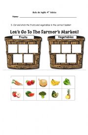 English Worksheet: Fruits and Vegetables