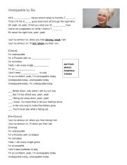 English Worksheet: Unstoppable by Sia