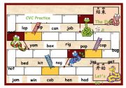 English Worksheet: Phonics words snakes and ladders game