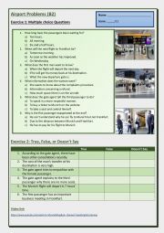 English Worksheet: Airport Problems (B2 Listening)