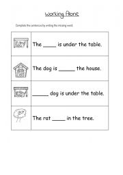 Prepositions: Complete the sentences