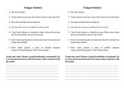 English Worksheet: Tongue Twisters