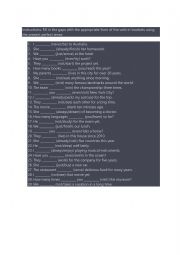 English Worksheet: Present perfect gap-filling