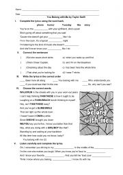 English Worksheet: You Belong With Me by Taylor Swift