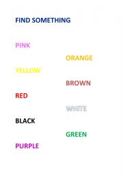 English Worksheet: COLOURS HUNT