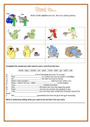 English Worksheet: used to