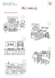 English Worksheet: Parts of the house