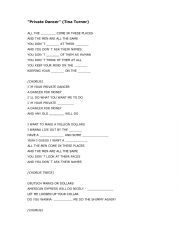 English Worksheet: Tina Turner - Private Dancer