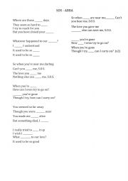 English Worksheet: SOS - ABBA