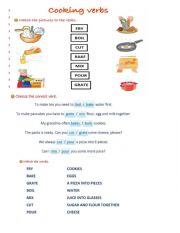 English Worksheet: Cooking verbs