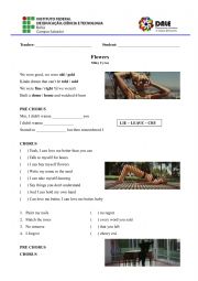 English Worksheet: Flowers Miley Cyrus