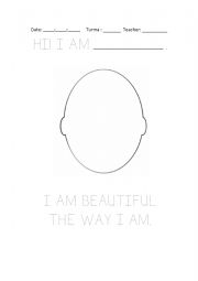English worksheet: I am beautiful the way I am
