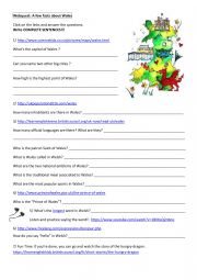 English Worksheet: Webquest about Wales