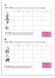 English Worksheet: How well ...  PAIR WORK