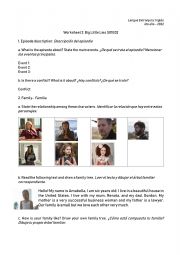 Big Little Lies Family vocabulary worksheet