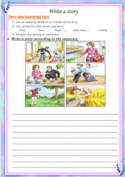 English Worksheet: write a story