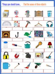 English Worksheet: Household vocabulary 