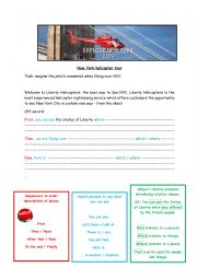 English Worksheet: Writing task: New York city tour 