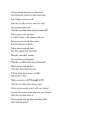 English Worksheet: Questions for snakes and ladder