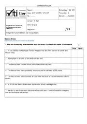 English Worksheet: Viewing test - Nazca Lines