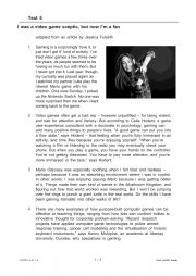 English Worksheet: Reading Practice B1 Level