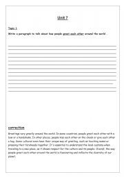 English Worksheet: unit 7 writing task ( 6th form tunisian pupils )