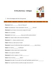 English Worksheet: Customer service at a pharmacy