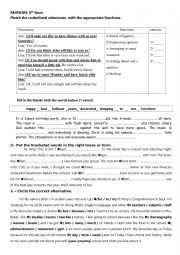 English Worksheet: 8th form