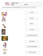 English Worksheet: Classroom Language