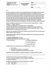 English Worksheet: final test.trimester 2. for Tunisian schools
