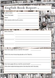 English Worksheet: Book report