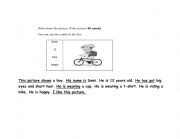English Worksheet: describing picture 
