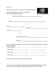English Worksheet: Write a Ghost Story Peer Evaluation